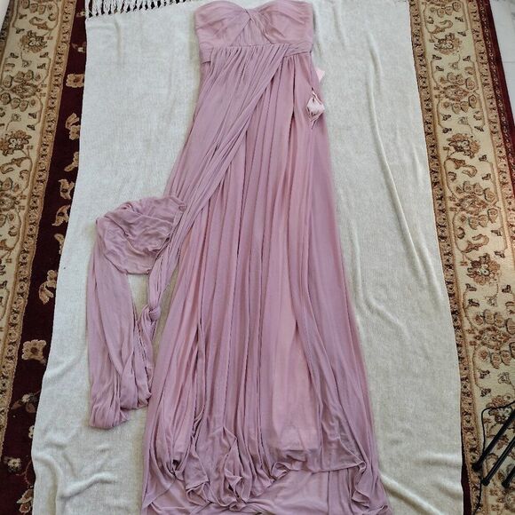 NWT Birdy Grey Dress CHICKY CONVERTIBLE DRESS MESH ROSE QUARTZ Formal Sz M - Picture 3 of 8